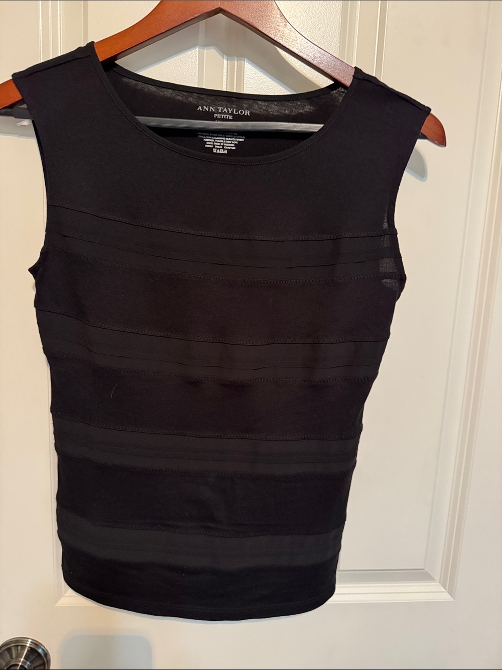 Ann Taylor Black Sleeveless Layered Tank Top